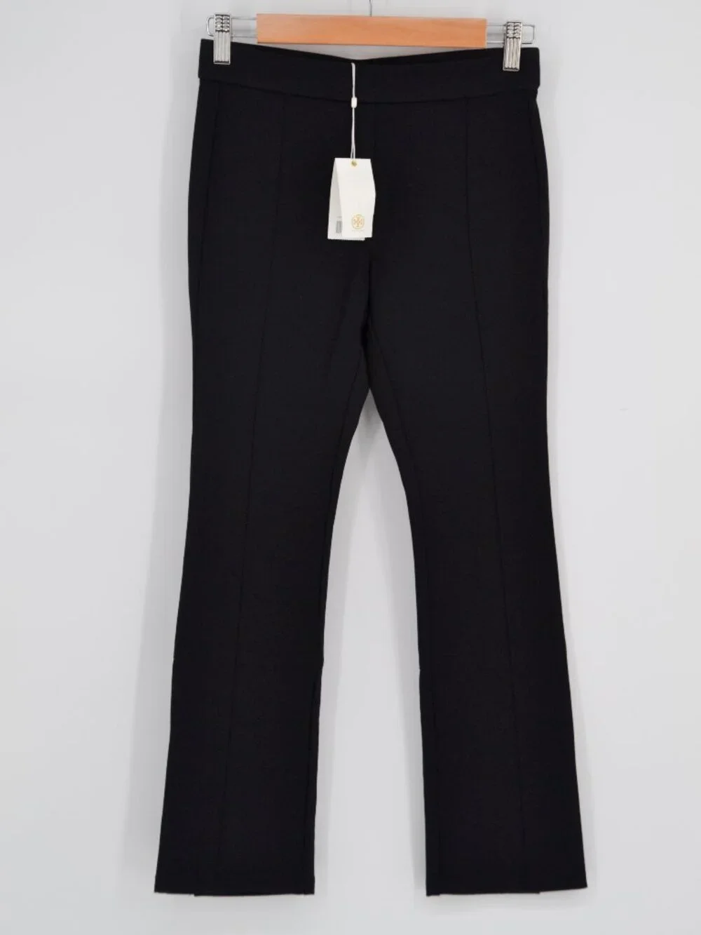 NWT Tory Burch Ponte Flare Pants Black Gold Button XS